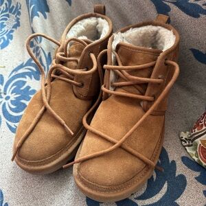 UGG Neumel chukka boots in chestnut suede.